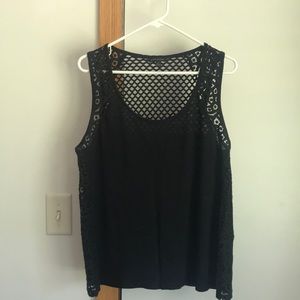 Banana republic black lace detail tank top